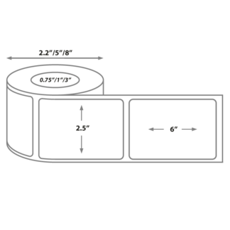 2.5 x 6 matte silver polyester labels