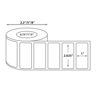 2.625 x 1 gloss silver polyester labels
