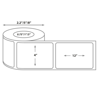 4 x 12 matte silver polyester labels